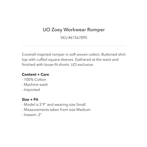 urban outfitters // zooey workwear multicolor romper nwot - Picture 5 of 13